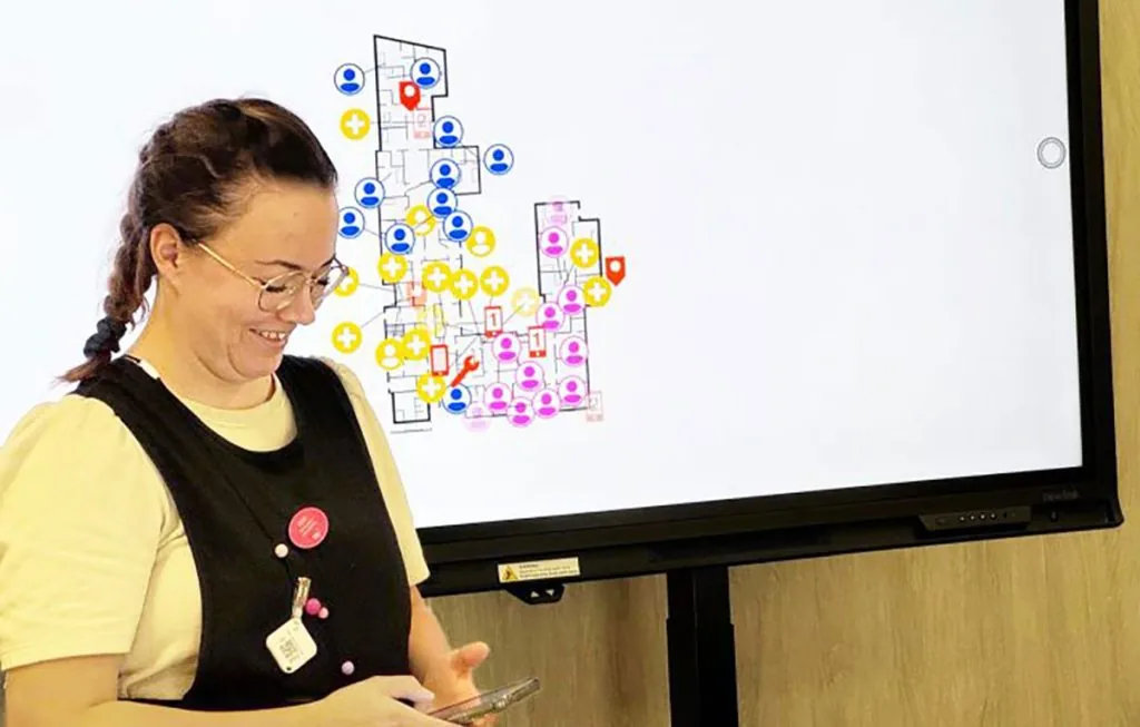 Resident alerts shown in the phone app of team lead Jenna Nytorp